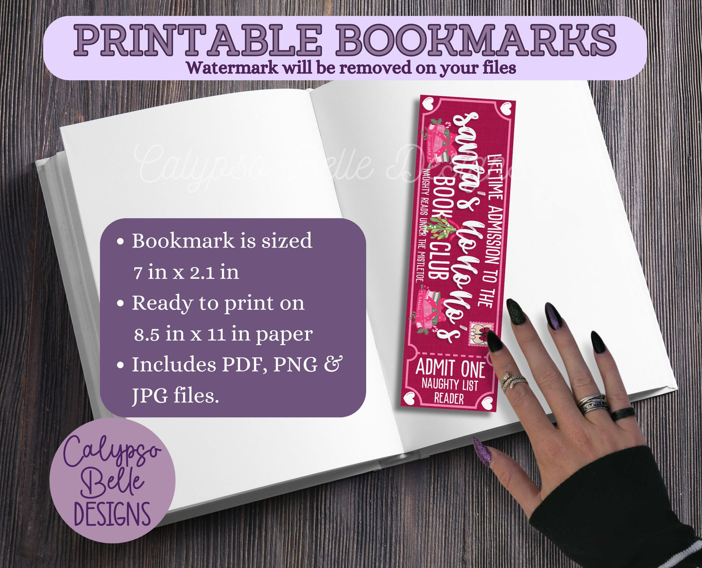 Admit One Christmas Book Club Printable Bookmarks Bundl