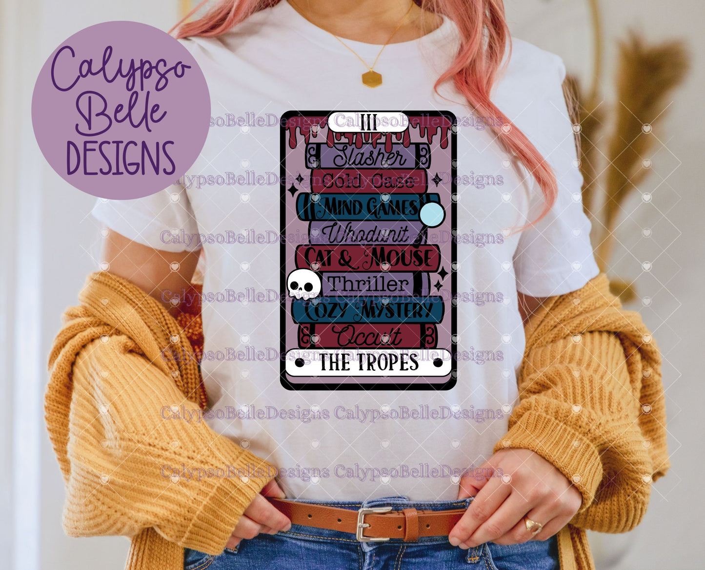 Thriller Tropes Bookish Tarot Card Design, Murder Mystery