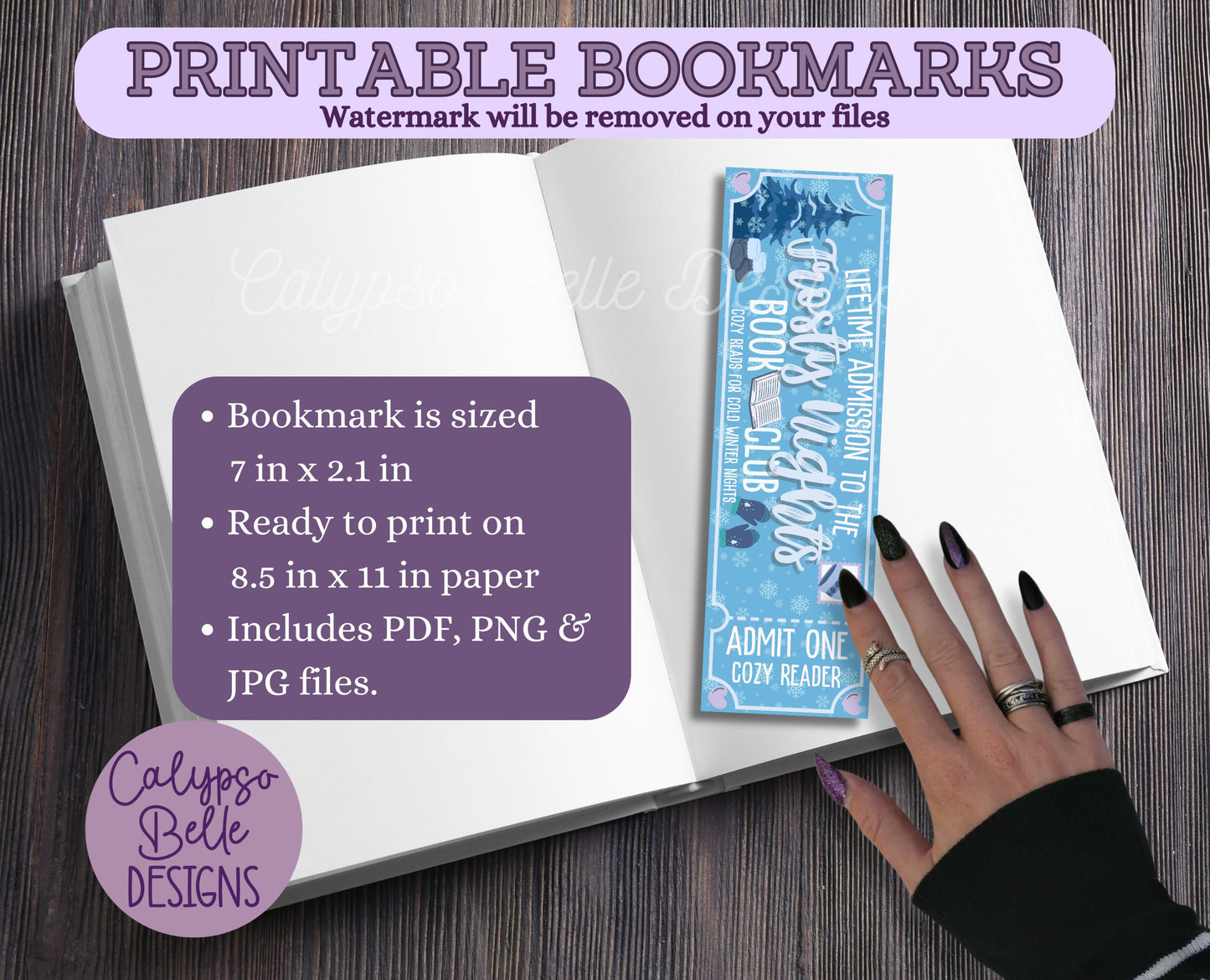 Admit One Christmas Book Club Printable Bookmarks Bundl