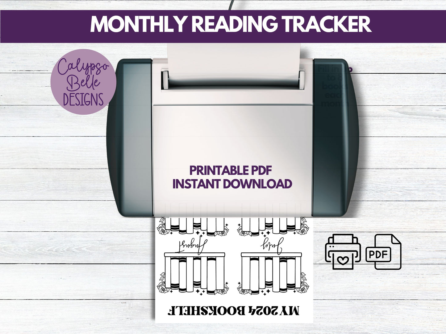 Monthly Reading Tracker,2024 Reading, Reading Challenge, Bookish Printable