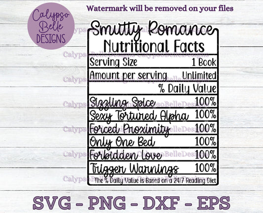 Smutty Romance Reader Nutritional Facts