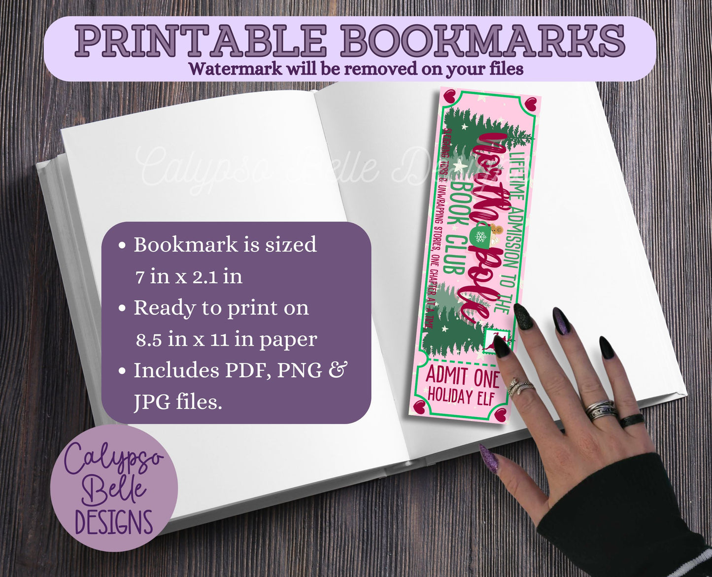 Admit One Christmas Book Club Printable Bookmarks Bundl