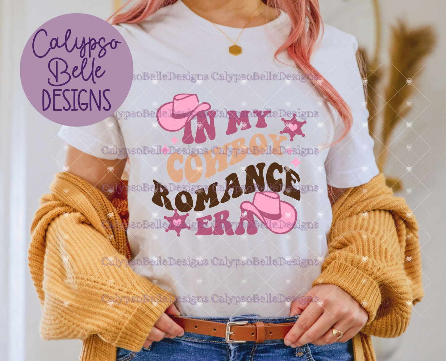 In my Cowboy Romance Era, Wavy Retro with Pocket Bookish Design