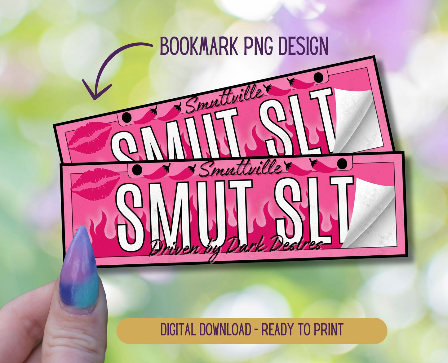 Smut Slut, License Plate Printable Bookmark