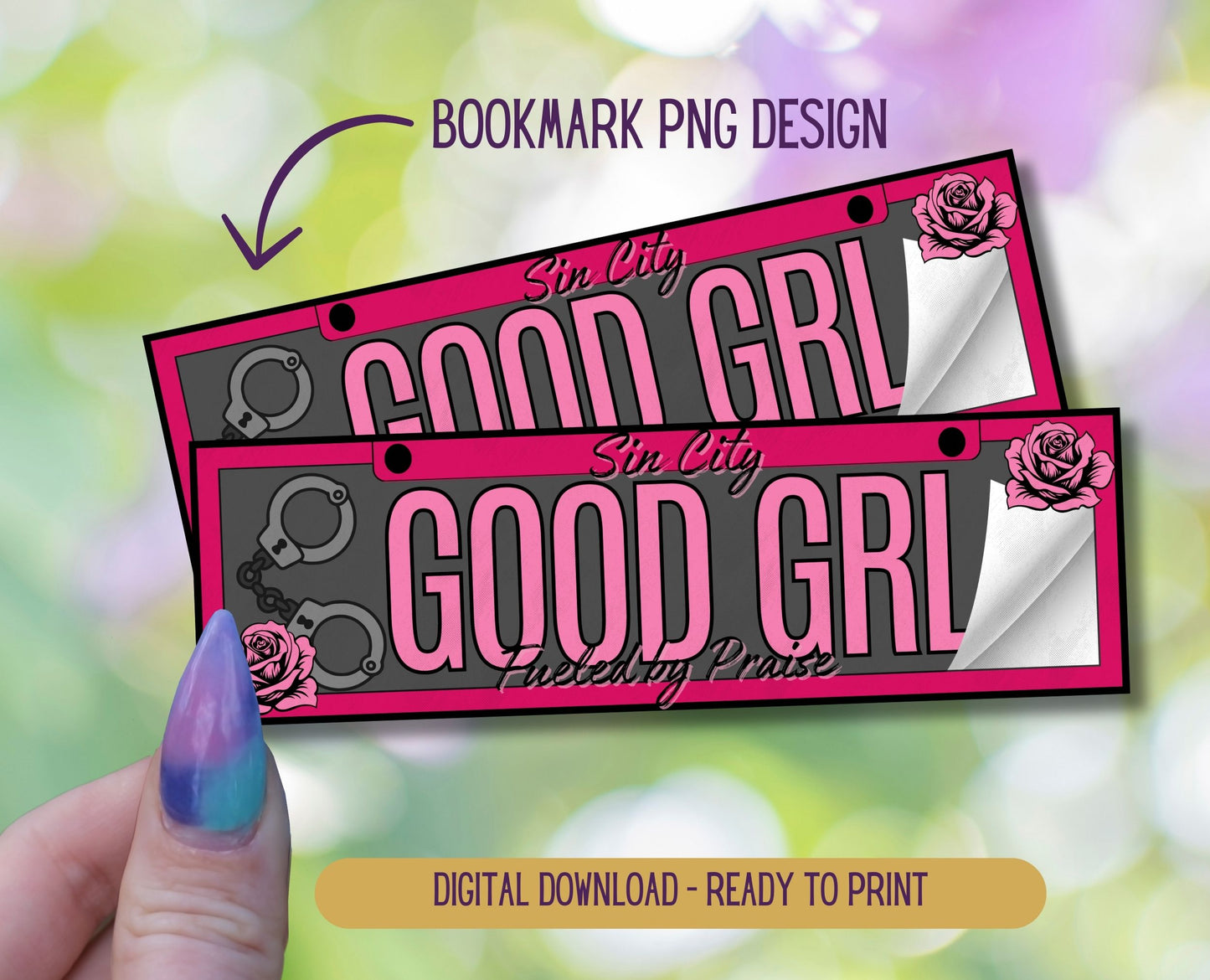 Good Girl, License Plate Printable Bookmark