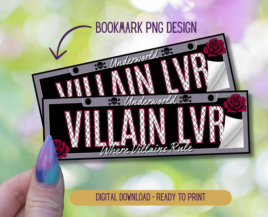 Villain Lover, License Plate Printable Bookmark