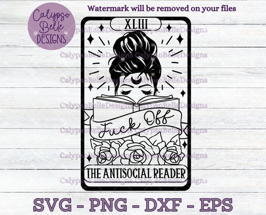 The Antisocial Reader Tarot Card, Bookish Design