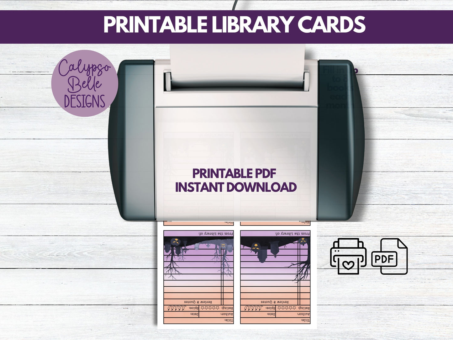 Spooky Halloween Library Cards Printable with Spice Rating Freebie