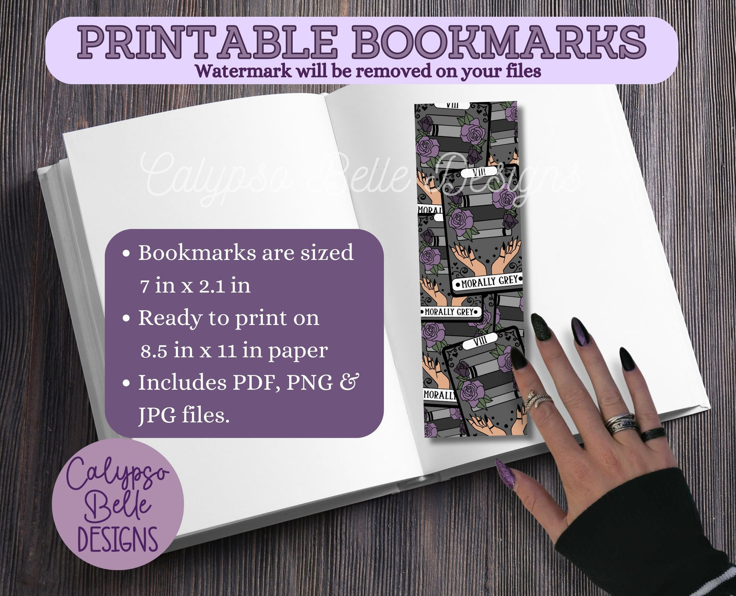 Tarot Card Printable Bookmarks, Villain Dark Romance Bundle