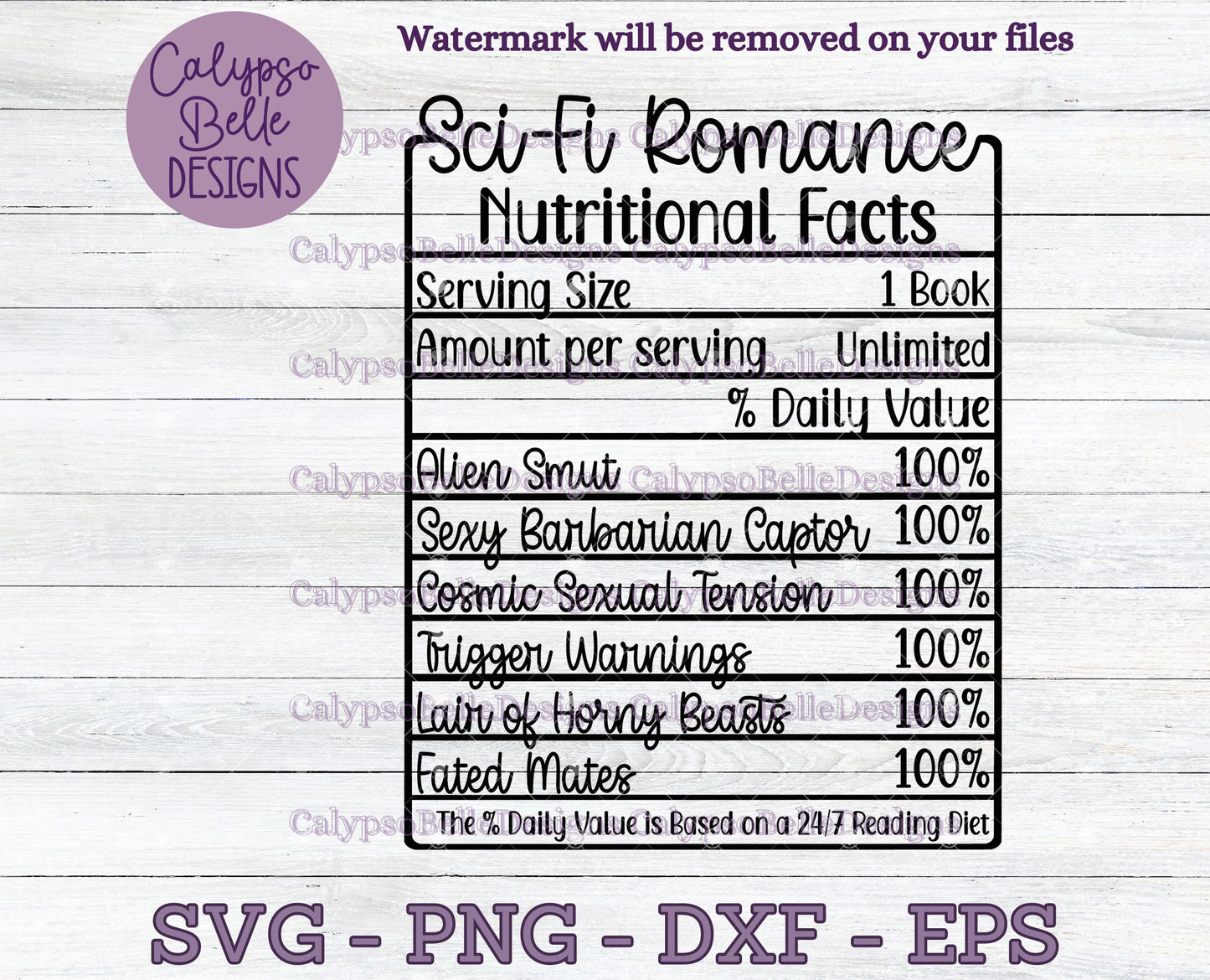 Sci-Fi Romance Reader Nutritional Facts