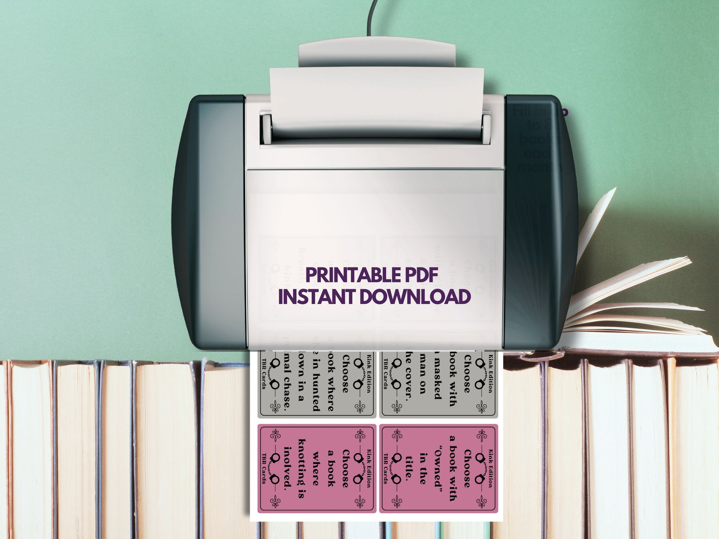 Kink Edition, TBR Cards Printable, TBR Jar Printable, Bookish Printable