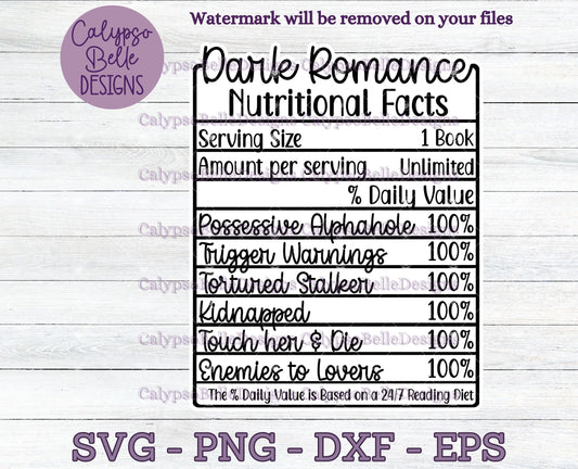 Dark Romance Reader Nutritional Facts