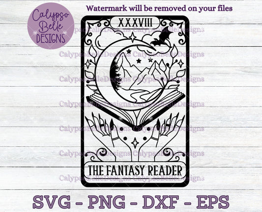 Fantasy Reader Tarot Card, Bookish Design