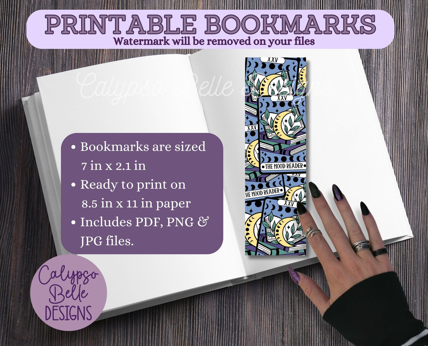 Tarot Card Printable Bookmarks, Mood Reader Bundle