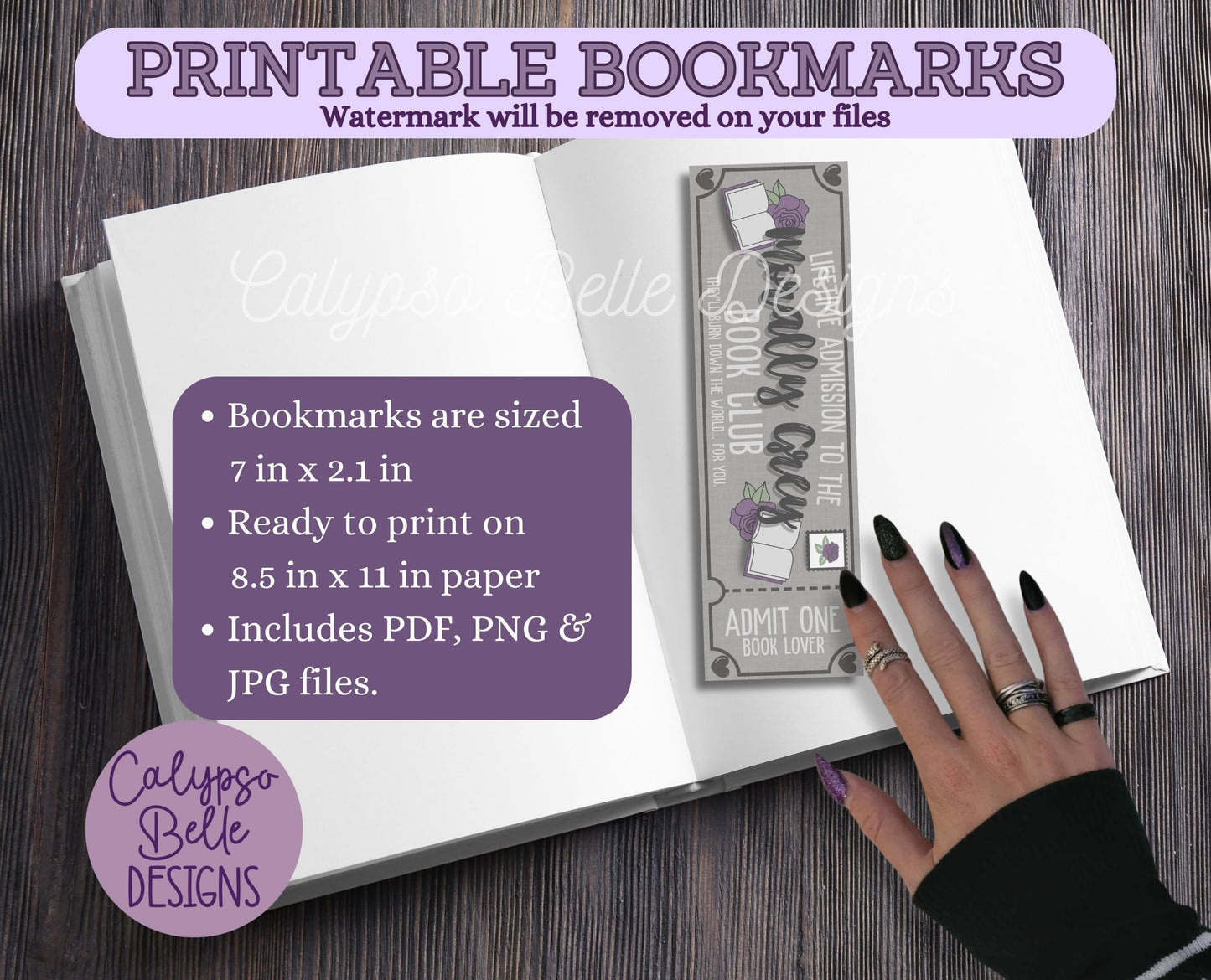 Admit One Romance Book Club Printable Bookmarks, Enemies to Lovers Bundle