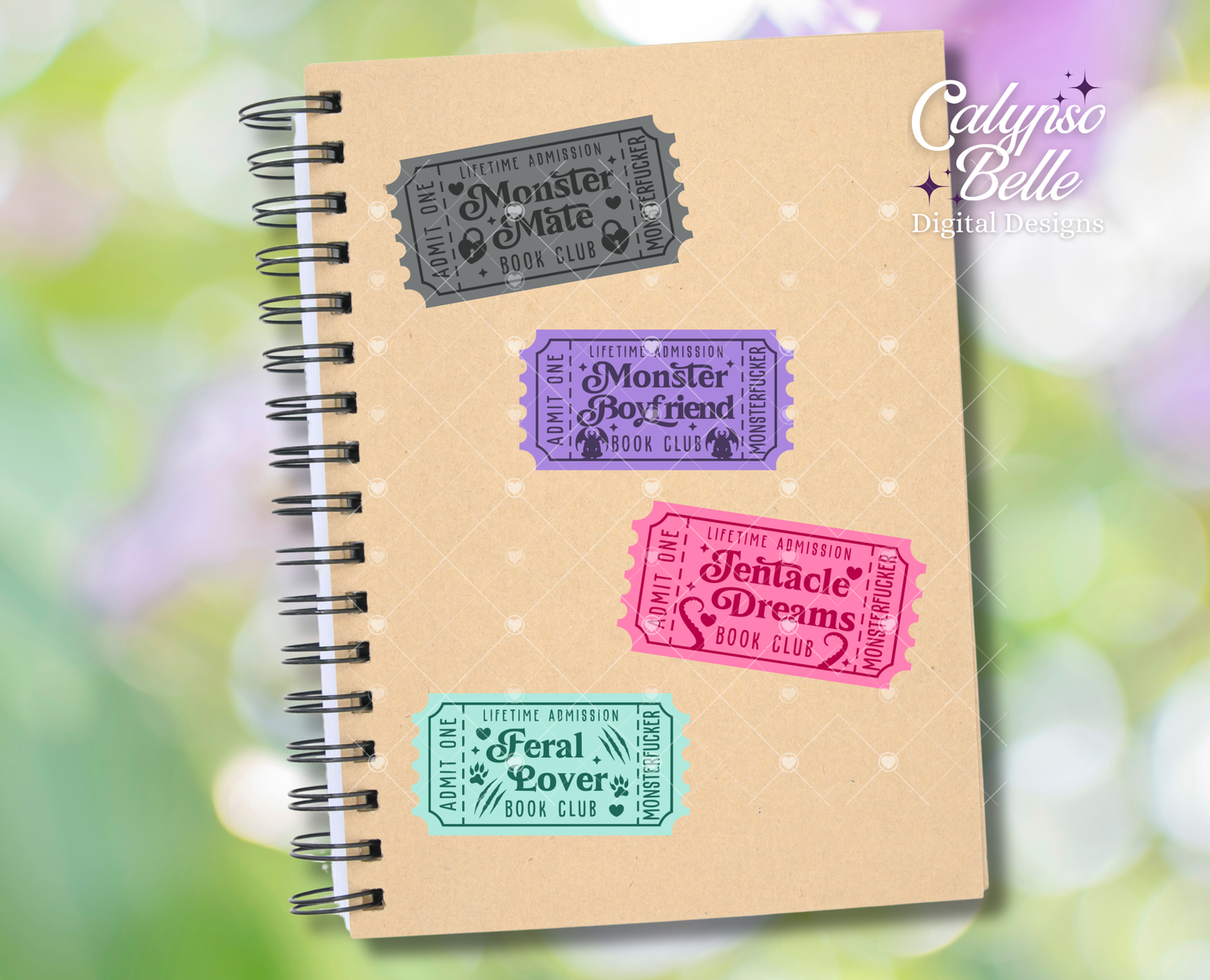 Monster Romance Trope Tickets Bundle, Bookish Bundle