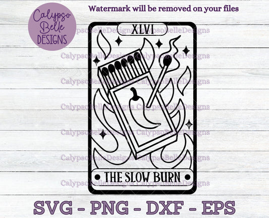 The Slow Burn Tarot Card, Romance Reader, Bookish Design