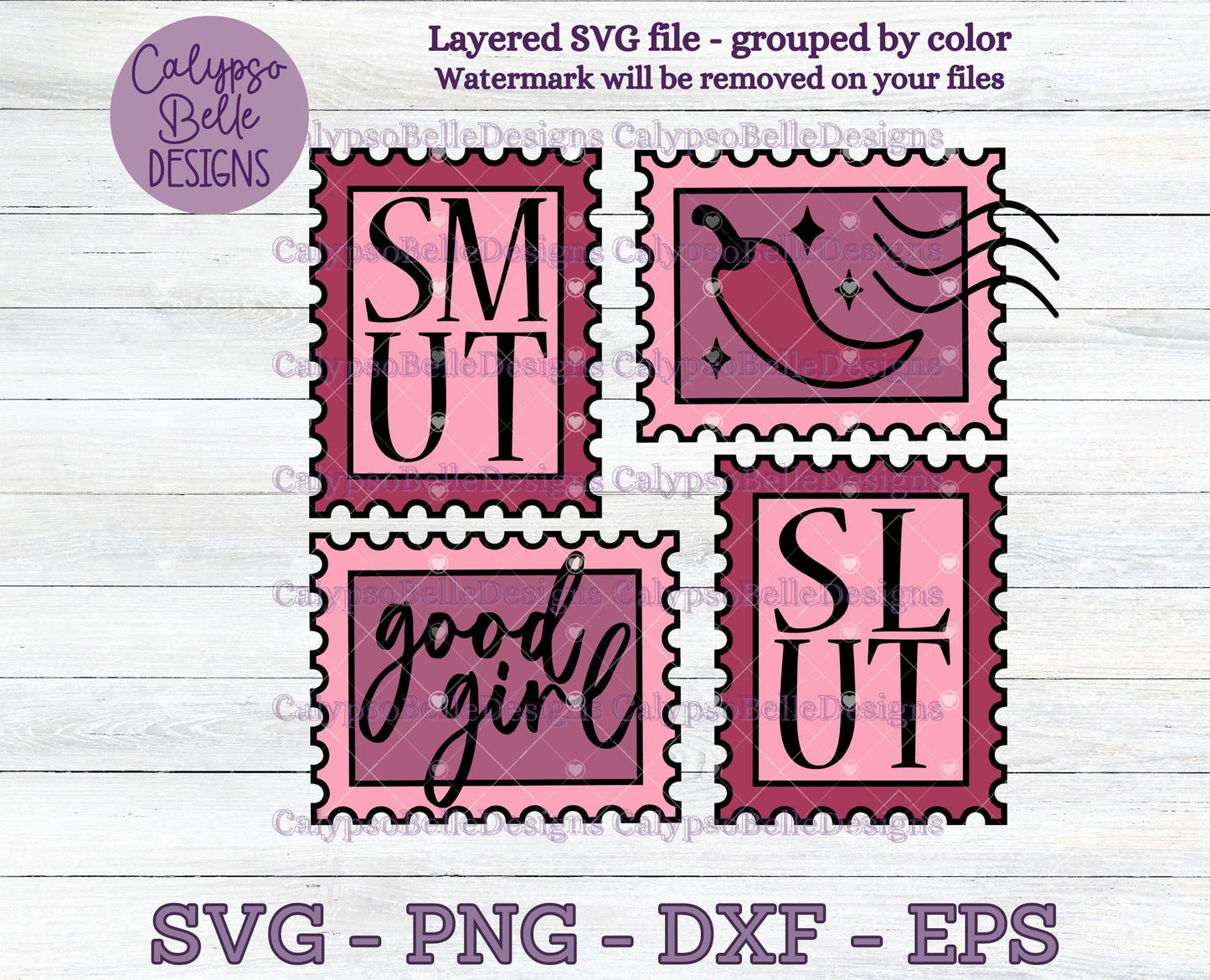 Smut Slut, Good Girl, Bookish Stamps, Bookish Design