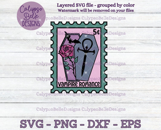 Vampire Romance, Trope Stamps, Bookish Stamps, Bookish Design