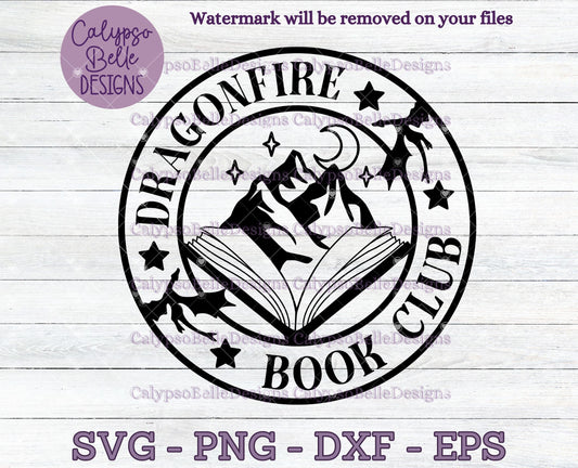 Dragonfire Book Club, Fantasy Romance, Bookish Design