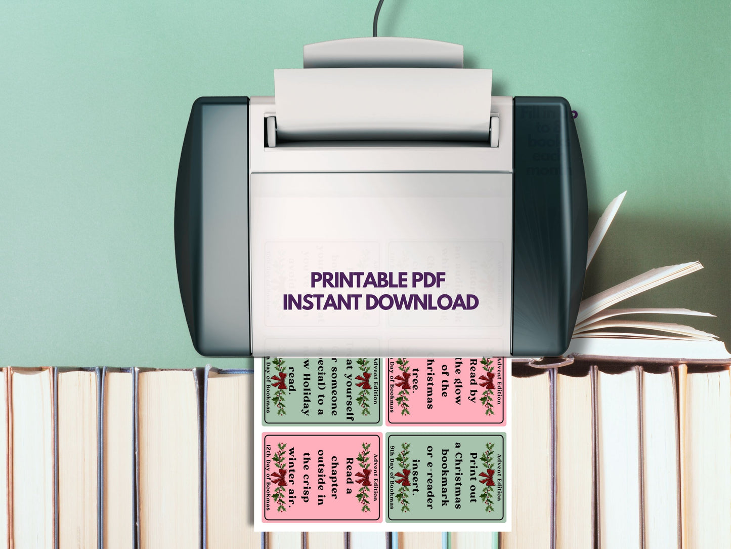 Bookmas Advent Calendar Edition, TBR Cards Printable, TBR Jar Printable, Bookish Printable