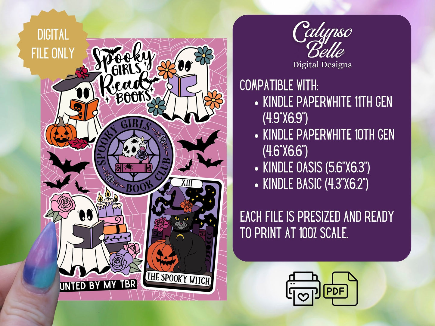 Spooky Book Club, Halloween Printable Kindle Insert