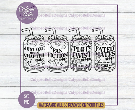 Reader Soda Pops Bundle, Bookish Designs