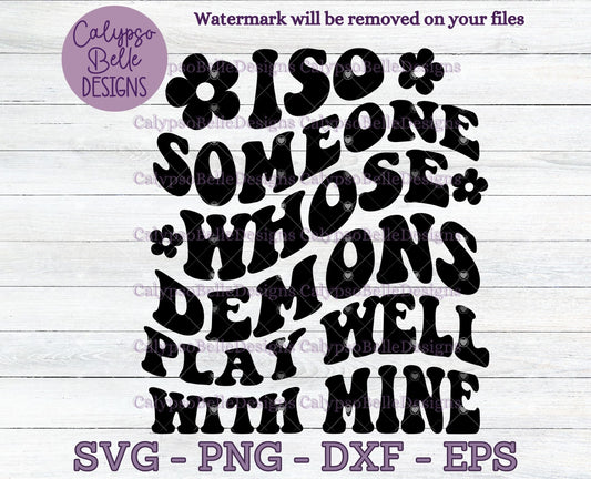 ISO Someone Whose Demons Play Well With Mine, Gothic Emo Design, Wavy