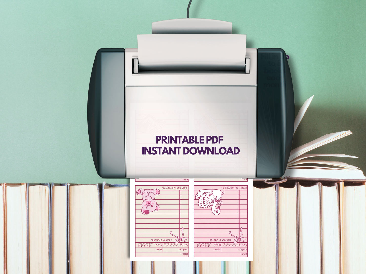 Coquette Library Cards Printable with Spice Rating