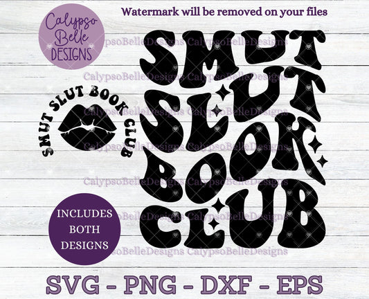 Smut Slut Book Club, Wavy Retro with Pocket Bookish Design