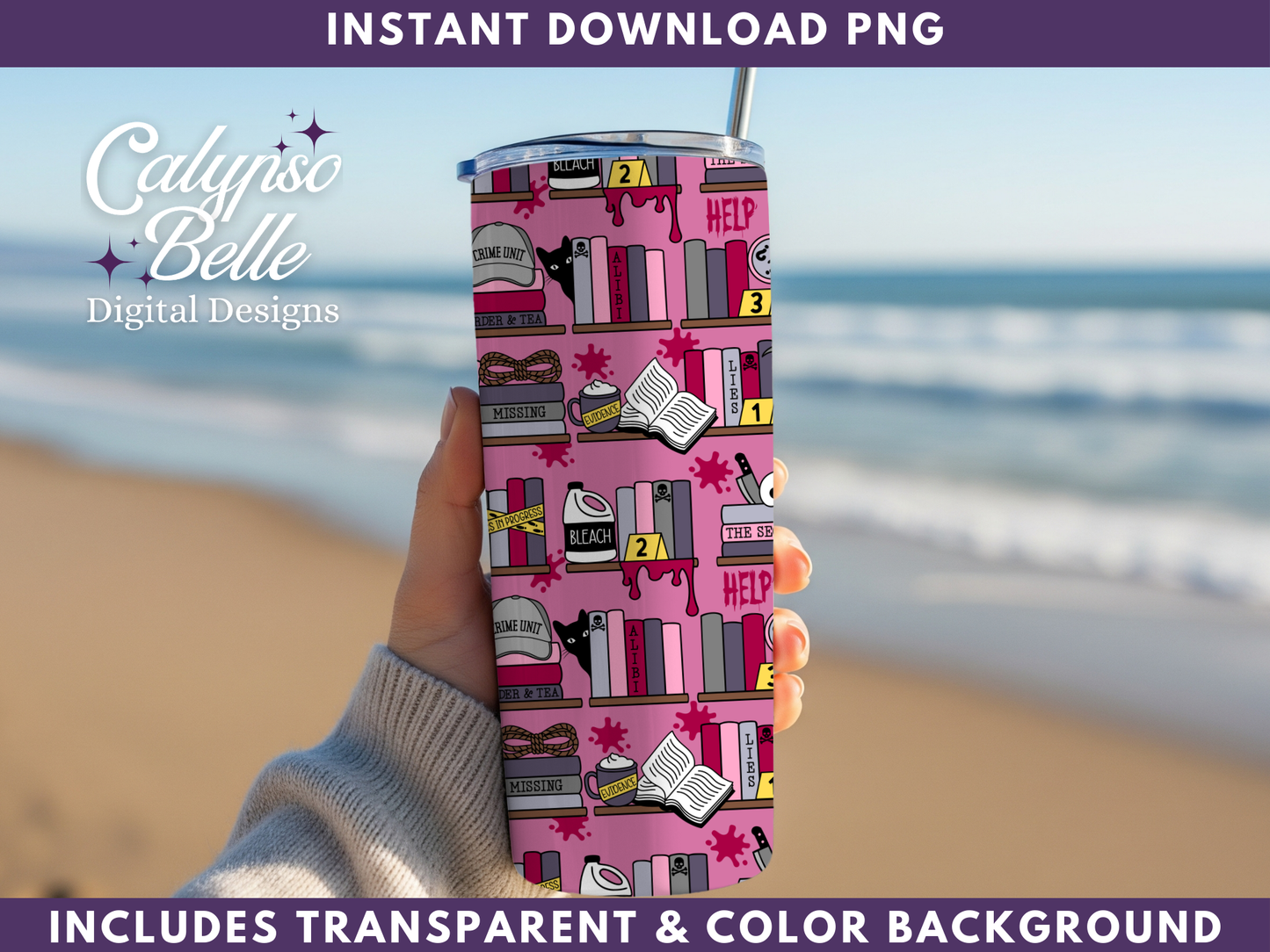 Thriller Bookshelf Seamless Pattern, Bookish Pattern