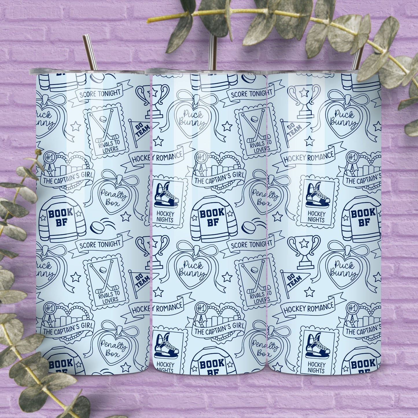 Hockey Romance Tropes Reader Seamless Pattern, Smut Bookish Pattern