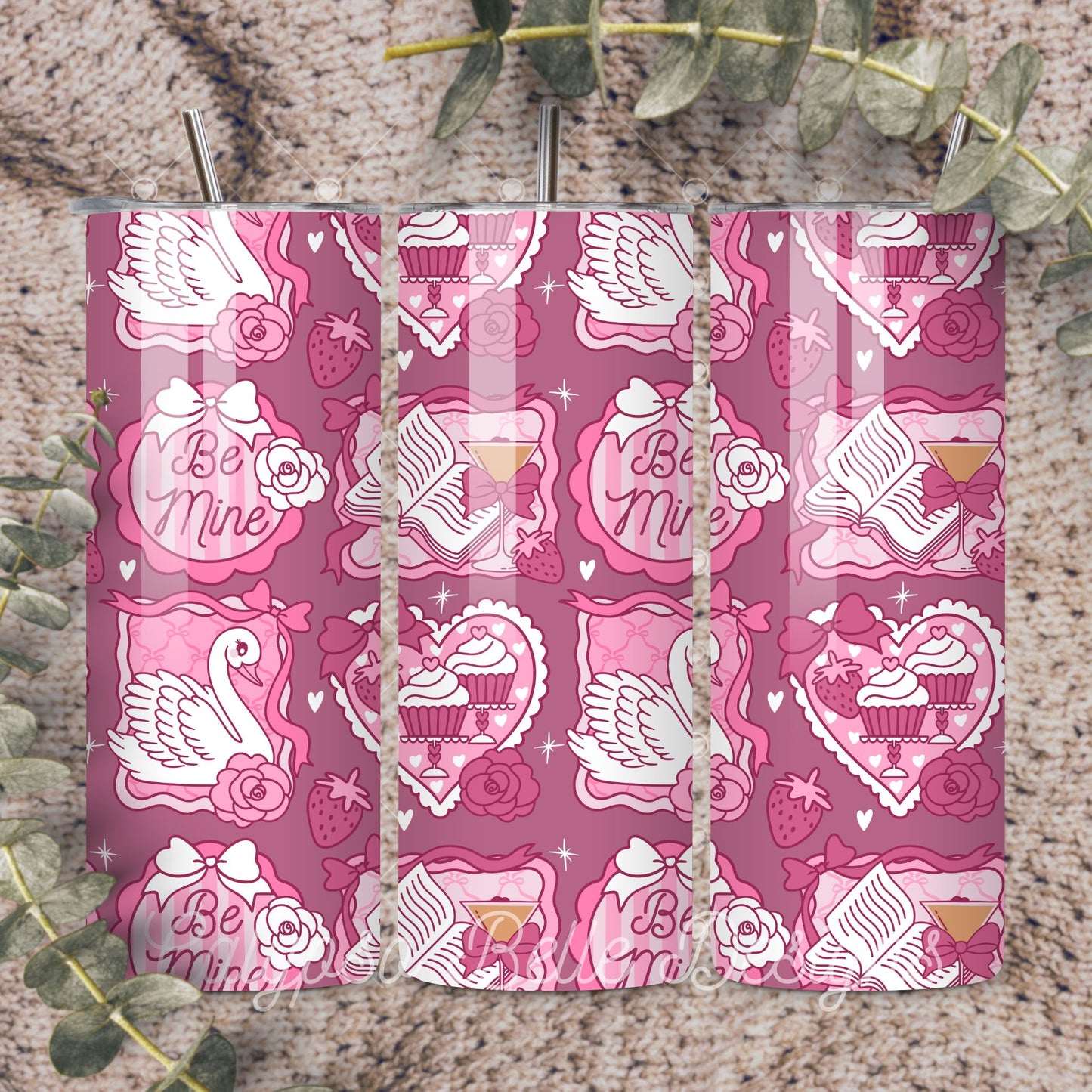 Coquette Frames Valentine Reader Seamless Pattern, Bookish Pattern