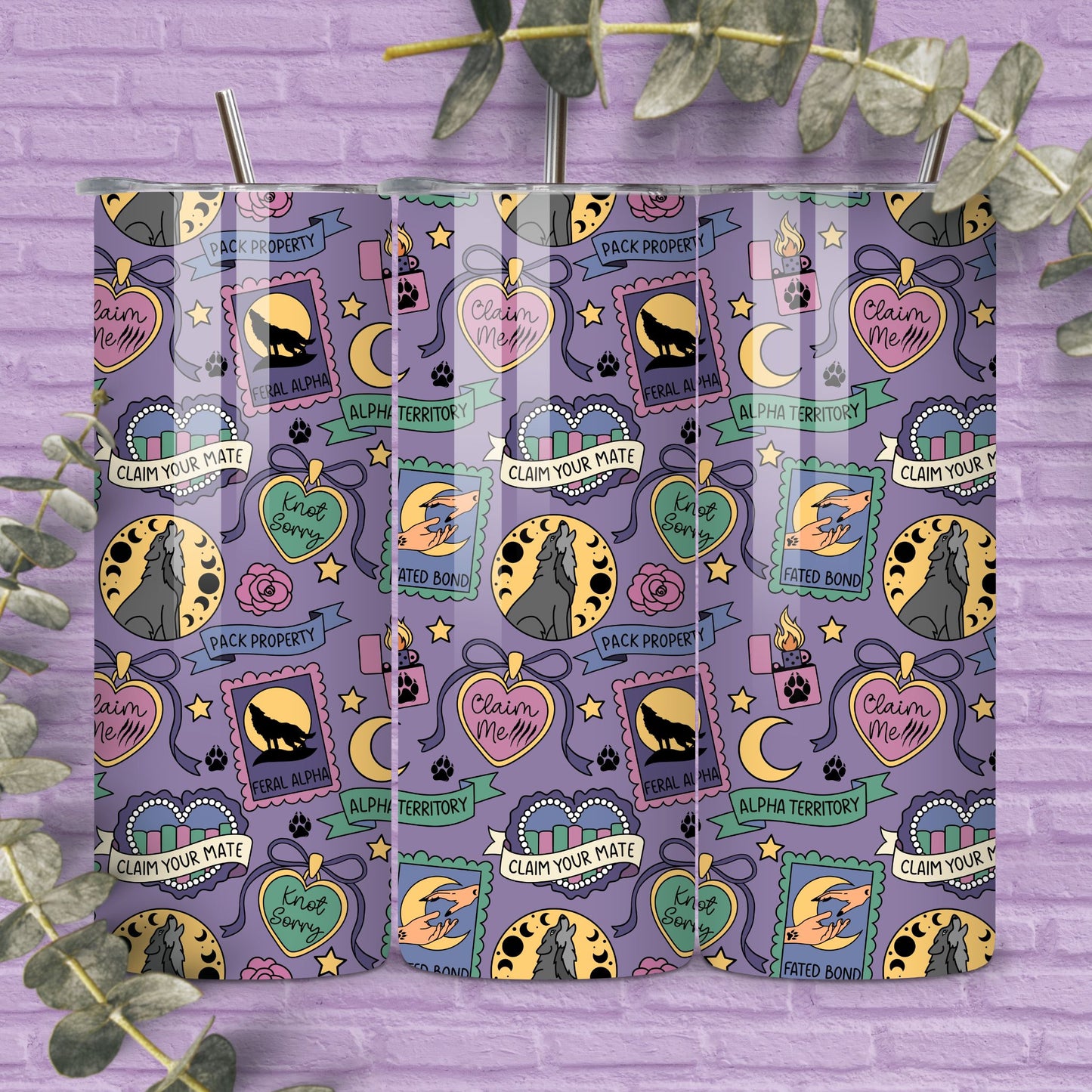 Omegaverse Romance Tropes Reader Seamless Pattern, Smut Bookish Pattern