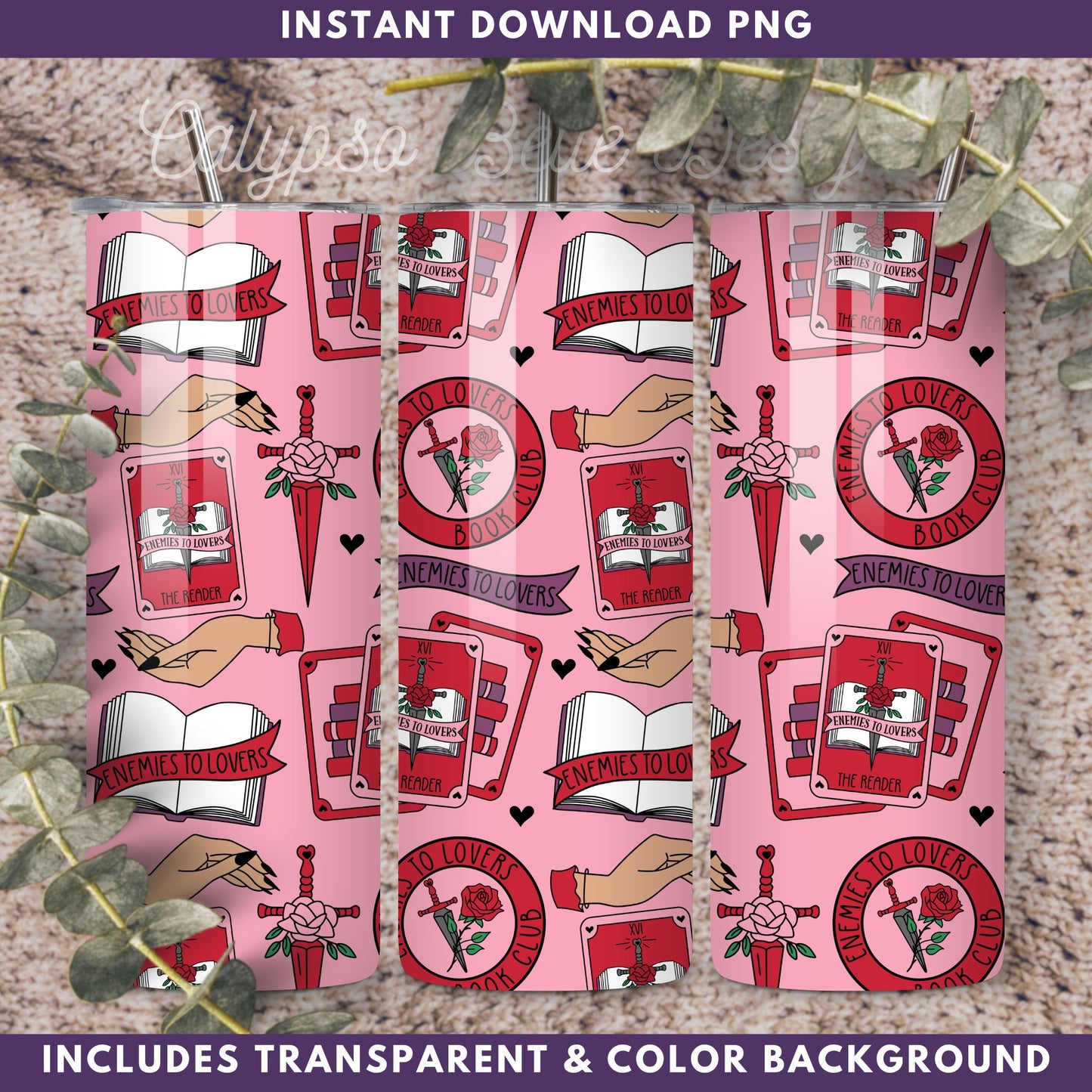 Enemies to Lovers Tarot Romance Reader Seamless Pattern, Smut Bookish Pattern