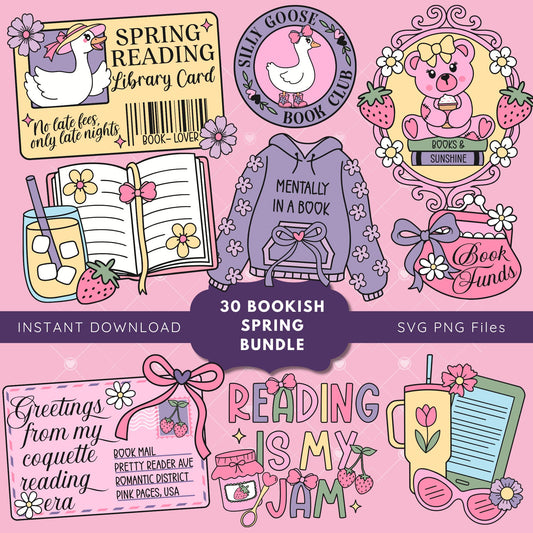 Sweet Bookish Spring Bundle, Bookish Designs