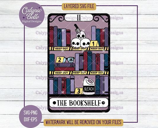 Thriller Bookshelf Bookish Tarot Card Design, Murder Mystery