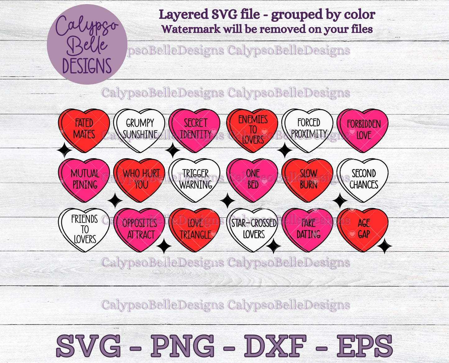 Book Tropes Valentines Hearts Design, Bookish Design