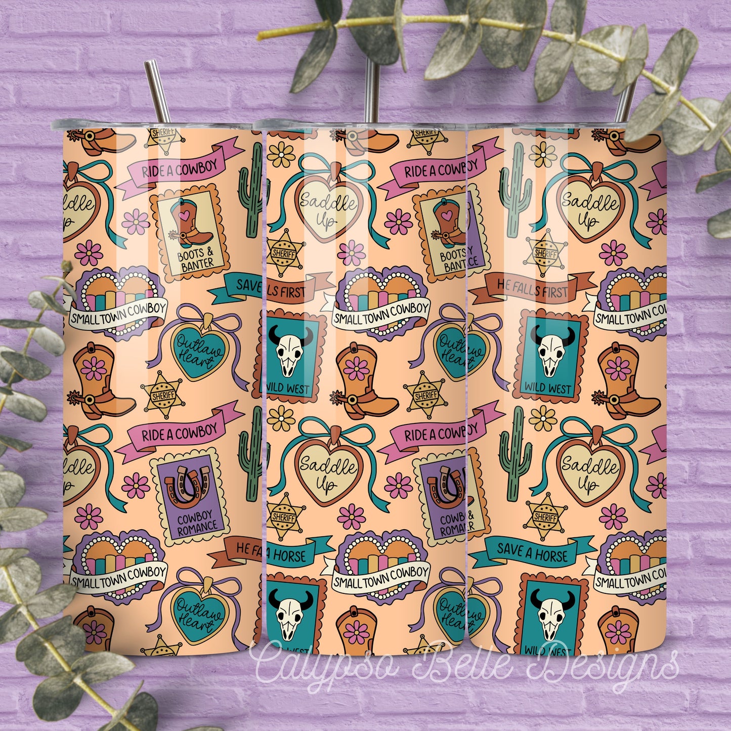 Cowboy Romance Tropes Reader Seamless Pattern, Smut Bookish Patter