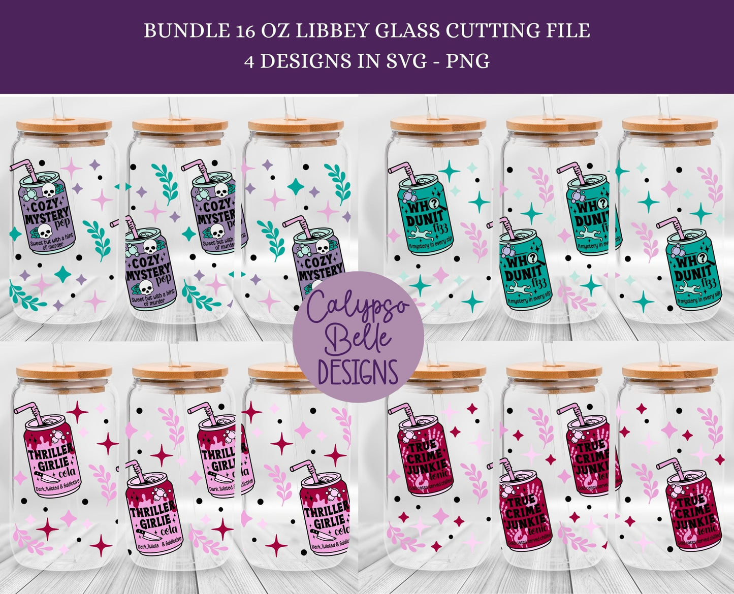 Thriller Reader Soda Pops Bundle, Libbey Wrap, Bookish Designs