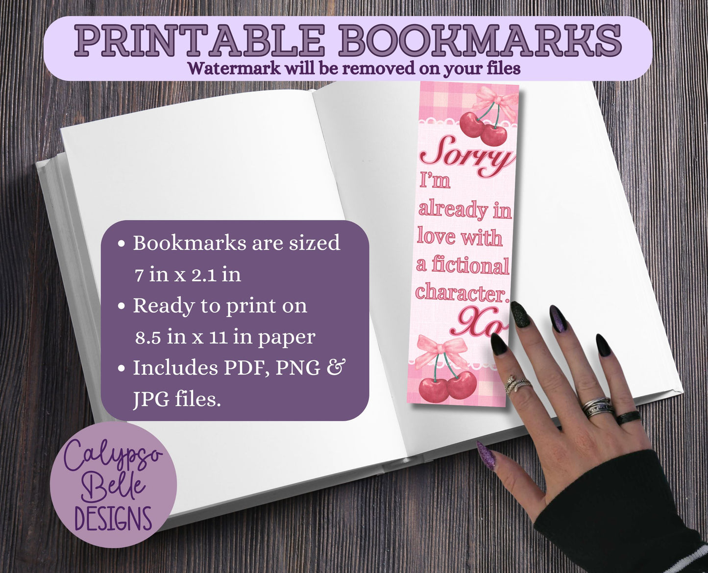 Cherry Bookmarks Printable Bookmarks, Coquette Bookmark Bundle