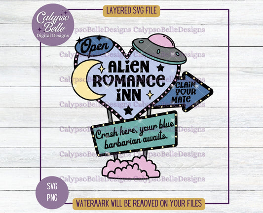 Alien Romance Inn, Sci Fi Romance, Retro Bookish Motel Design