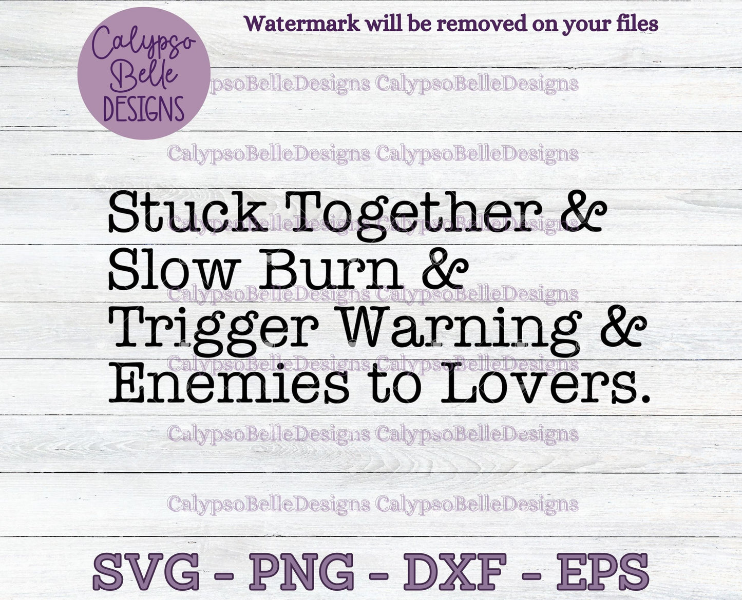 Book Tropes - Stuck Together, Slow Burn, Trigger Warnings, Enemies to Lovers Design