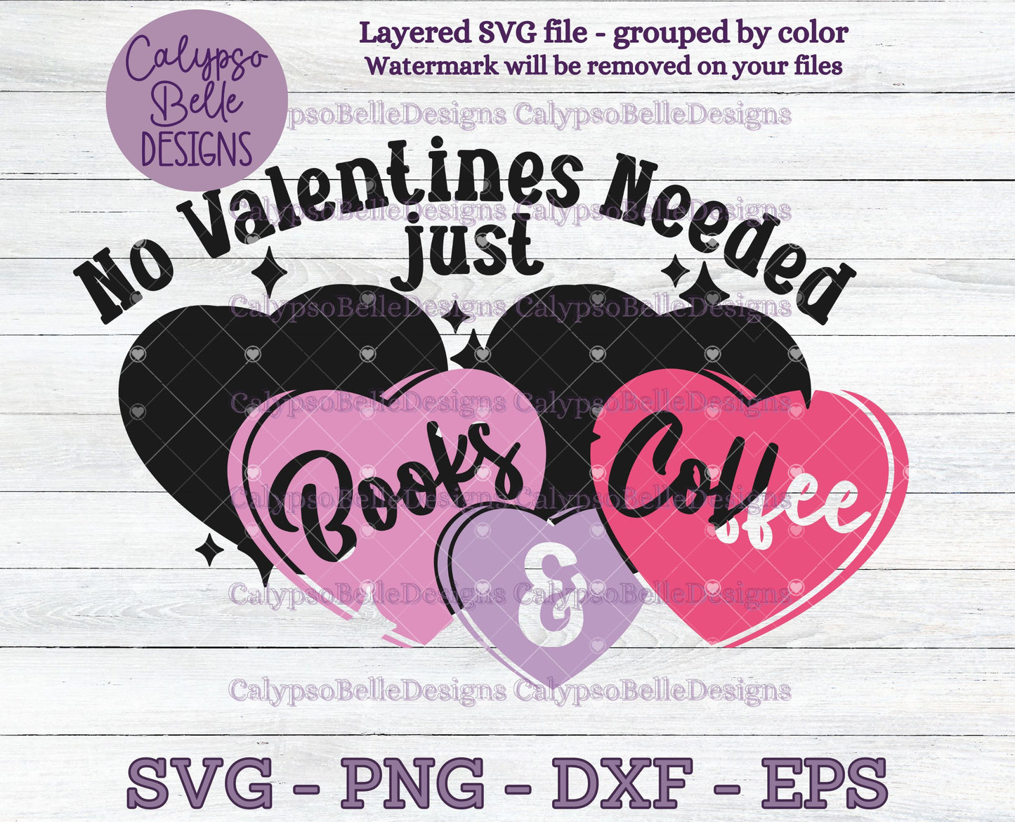 No Valentines Needed Just Books & Coffee Design, Bookish Valentine's Day Design