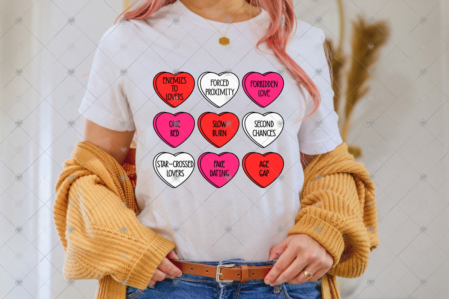 Book Tropes Valentines Hearts Design