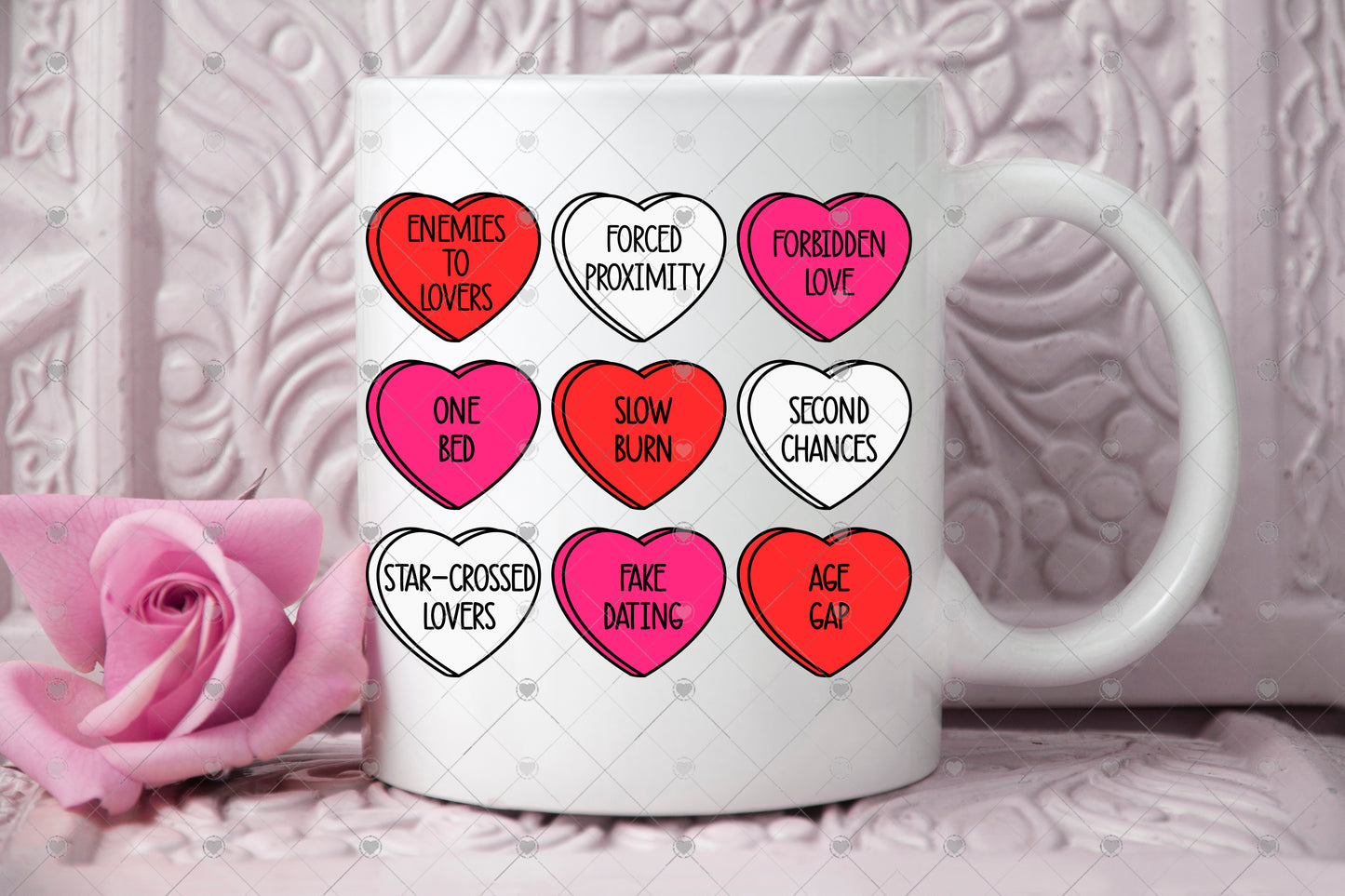 Book Tropes Valentines Hearts Design