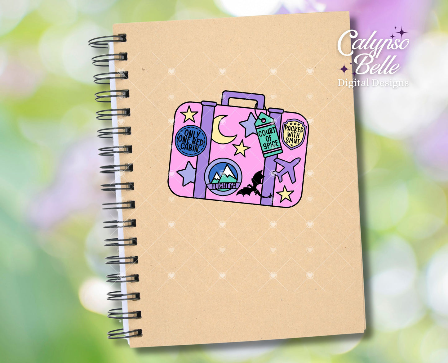Fantasy Girlie, Retro Suitcase Travel Bookish Design