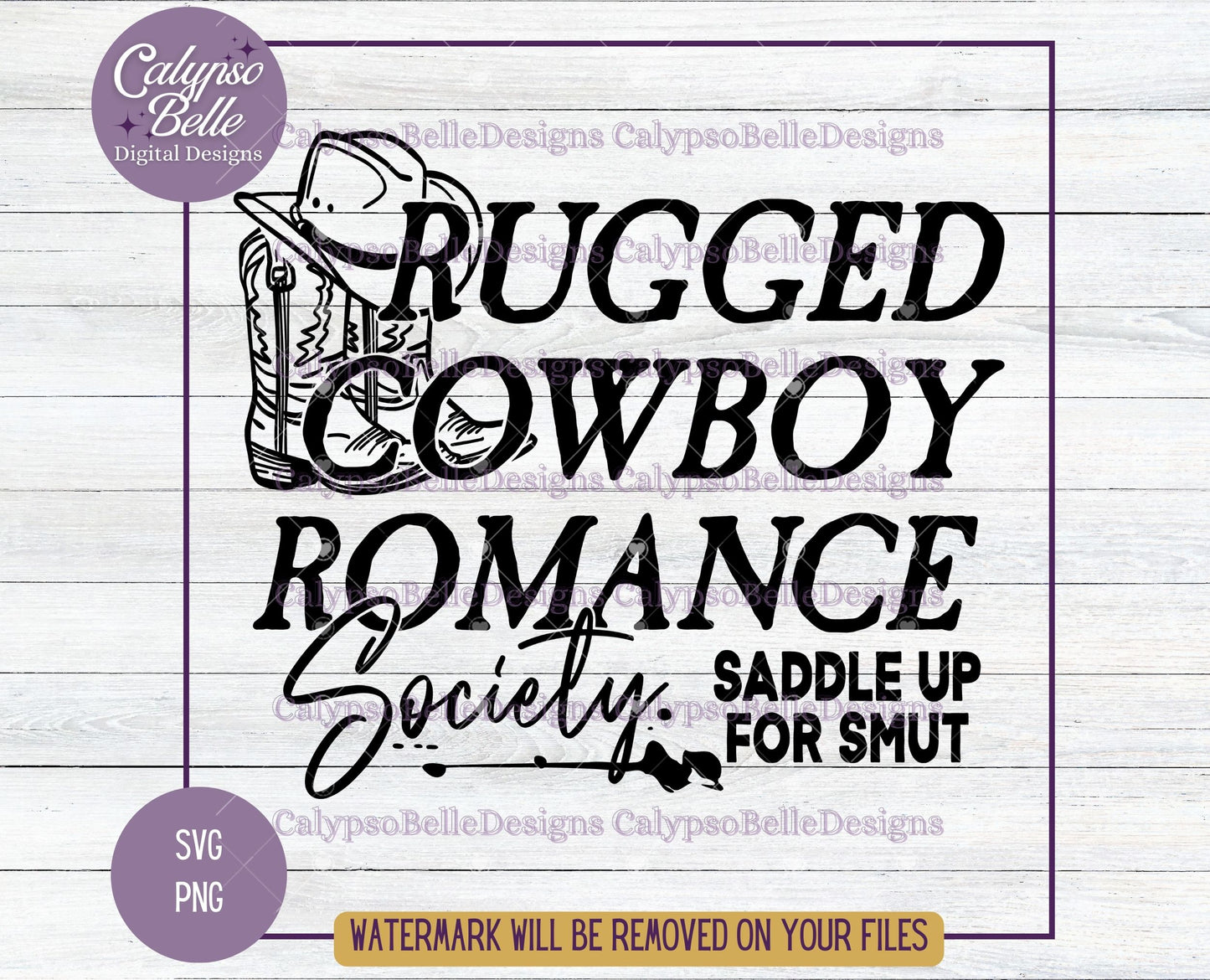 Rugged Cowboy Romance Society, Bookish Design