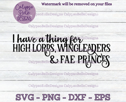 High Lords, Wingleaders & Fae Princes, Bookish Design