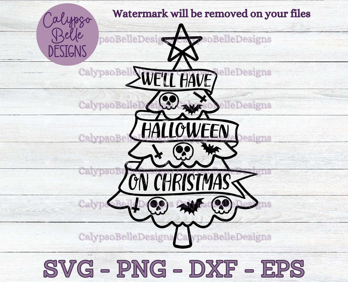 We'll Have Halloween on Christmas, Spooky Christmas Tree, Gothic Emo Design